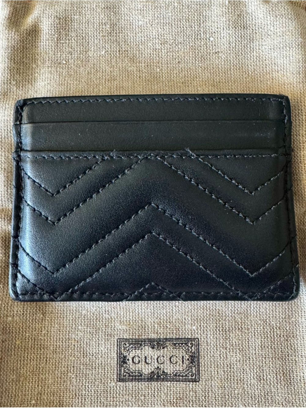 Gucci Black GG Marmont Quilted Leather Card Case - Picture 4 of 8